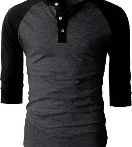 3/4th Sleeve T-Shirt – Sleeves end between elbow and wrist.